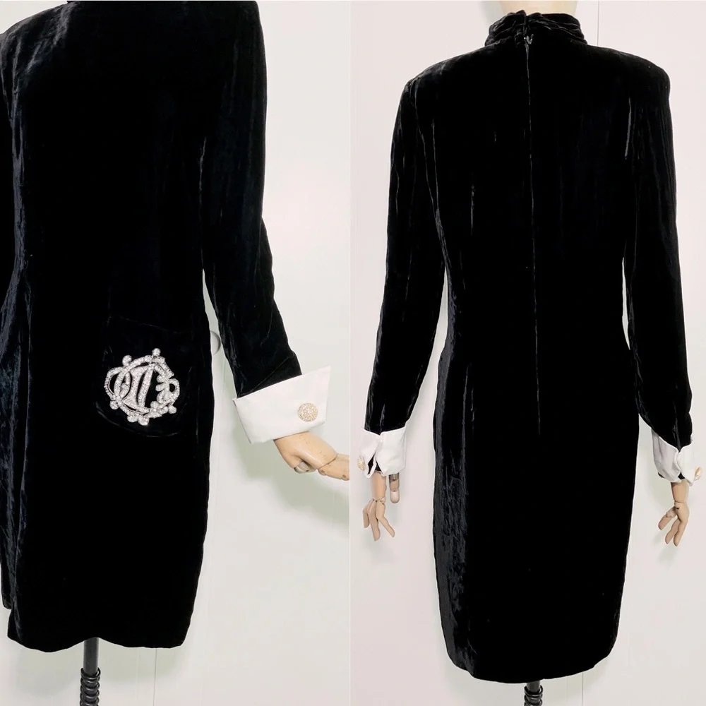 Rare Vintage Christian Dior Velvet Dress - Picture 11 of 14